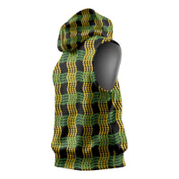 Aloha Hawaii Ilima Maile Lei Sleeveless Hoodie Palaka Inspired Hawaiian-plaid Black LT14 - Polynesian Pride