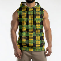 Aloha Hawaii Ilima Maile Lei Sleeveless Hoodie Palaka Inspired Hawaiian-plaid Black LT14 - Polynesian Pride