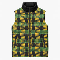 Aloha Hawaii Ilima Maile Lei Sleeveless Puffer Jacket Palaka Inspired Hawaiian-plaid Black LT14 Unisex Black - Polynesian Pride
