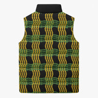 Aloha Hawaii Ilima Maile Lei Sleeveless Puffer Jacket Palaka Inspired Hawaiian-plaid Black LT14 - Polynesian Pride