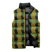 Aloha Hawaii Ilima Maile Lei Sleeveless Puffer Jacket Palaka Inspired Hawaiian-plaid Black LT14 - Polynesian Pride