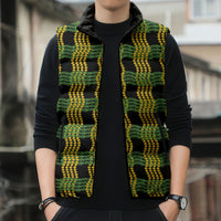 Aloha Hawaii Ilima Maile Lei Sleeveless Puffer Jacket Palaka Inspired Hawaiian-plaid Black LT14 - Polynesian Pride