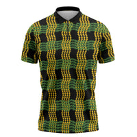 Aloha Hawaii Ilima Maile Lei Zipper Polo Shirt Palaka Inspired Hawaiian-plaid Black LT14 Black - Polynesian Pride