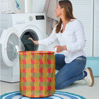 Aloha Hawaii Ilima Maile Lei Laundry Basket Palaka Inspired Hawaiian-plaid Red LT14 - Polynesian Pride