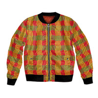 Aloha Hawaii Ilima Maile Lei Bomber Jacket Palaka Inspired Hawaiian-plaid Red LT14 Unisex Red - Polynesian Pride