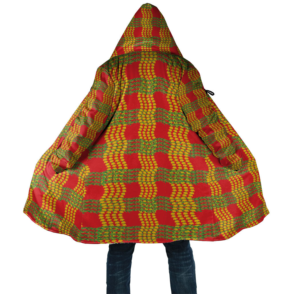 Aloha Hawaii Ilima Maile Lei Cloak Palaka Inspired Hawaiian-plaid Red LT14 Unisex Red - Polynesian Pride