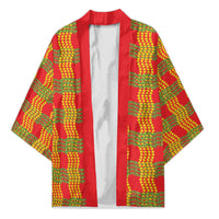 Aloha Hawaii Ilima Maile Lei Kimono Palaka Inspired Hawaiian-plaid Red LT14 Unisex Red - Polynesian Pride