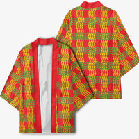 Aloha Hawaii Ilima Maile Lei Kimono Palaka Inspired Hawaiian-plaid Red LT14 - Polynesian Pride