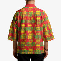 Aloha Hawaii Ilima Maile Lei Kimono Palaka Inspired Hawaiian-plaid Red LT14 - Polynesian Pride
