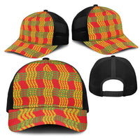 Aloha Hawaii Ilima Maile Lei Mesh Trucker Cap Palaka Inspired Hawaiian-plaid Red LT14 - Polynesian Pride