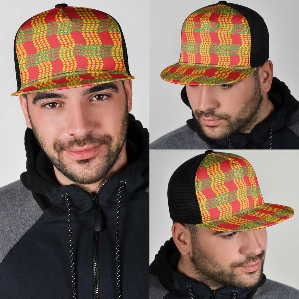 Aloha Hawaii Ilima Maile Lei Mesh Trucker Cap Palaka Inspired Hawaiian-plaid Red LT14 - Polynesian Pride