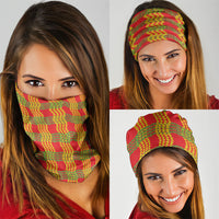 Aloha Hawaii Ilima Maile Lei Neck Gaiter Palaka Inspired Hawaiian-plaid Red LT14 - Polynesian Pride