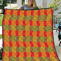 Aloha Hawaii Ilima Maile Lei Quilt Palaka Inspired Hawaiian-plaid Red LT14 Red - Polynesian Pride