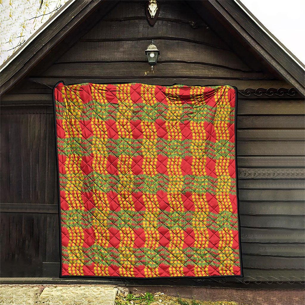 Aloha Hawaii Ilima Maile Lei Quilt Palaka Inspired Hawaiian-plaid Red LT14 - Polynesian Pride