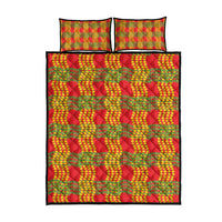 Aloha Hawaii Ilima Maile Lei Quilt Bed Set Palaka Inspired Hawaiian-plaid Red LT14 - Polynesian Pride