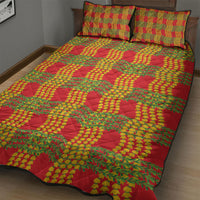 Aloha Hawaii Ilima Maile Lei Quilt Bed Set Palaka Inspired Hawaiian-plaid Red LT14 - Polynesian Pride