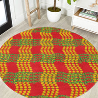 Aloha Hawaii Ilima Maile Lei Round Carpet Palaka Inspired Hawaiian-plaid Red LT14 Red - Polynesian Pride