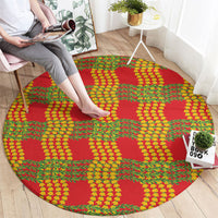 Aloha Hawaii Ilima Maile Lei Round Carpet Palaka Inspired Hawaiian-plaid Red LT14 - Polynesian Pride