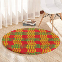 Aloha Hawaii Ilima Maile Lei Round Carpet Palaka Inspired Hawaiian-plaid Red LT14 - Polynesian Pride
