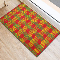 Aloha Hawaii Ilima Maile Lei Rubber Doormat Palaka Inspired Hawaiian-plaid Red LT14 - Polynesian Pride