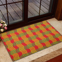 Aloha Hawaii Ilima Maile Lei Rubber Doormat Palaka Inspired Hawaiian-plaid Red LT14 - Polynesian Pride