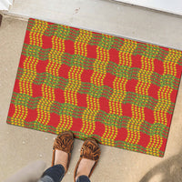 Aloha Hawaii Ilima Maile Lei Rubber Doormat Palaka Inspired Hawaiian-plaid Red LT14 - Polynesian Pride
