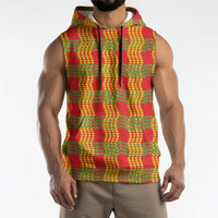 Aloha Hawaii Ilima Maile Lei Sleeveless Hoodie Palaka Inspired Hawaiian-plaid Red LT14 - Polynesian Pride