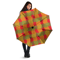 Aloha Hawaii Ilima Maile Lei Umbrella Palaka Inspired Hawaiian-plaid Red LT14 - Polynesian Pride