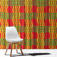 Aloha Hawaii Ilima Maile Lei Window Curtain Palaka Inspired Hawaiian-plaid Red LT14 - Polynesian Pride