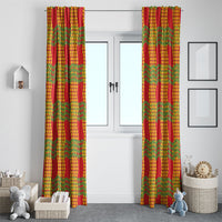 Aloha Hawaii Ilima Maile Lei Window Curtain Palaka Inspired Hawaiian-plaid Red LT14 - Polynesian Pride