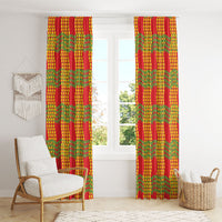 Aloha Hawaii Ilima Maile Lei Window Curtain Palaka Inspired Hawaiian-plaid Red LT14 - Polynesian Pride