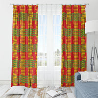 Aloha Hawaii Ilima Maile Lei Window Curtain Palaka Inspired Hawaiian-plaid Red LT14 - Polynesian Pride