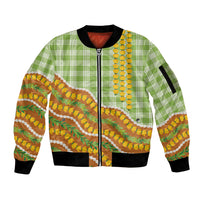Hawaii Leis Palaka Motifs Sleeve Zip Bomber Jacket Pikake Pakalana Maile Ilima Kakau Style LT14 Unisex Multicolor - Polynesian Pride