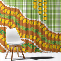Hawaii Leis Palaka Motifs Window Curtain Pikake Pakalana Maile Ilima Kakau Style LT14 - Polynesian Pride