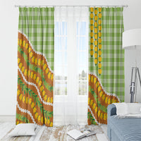 Hawaii Leis Palaka Motifs Window Curtain Pikake Pakalana Maile Ilima Kakau Style LT14 - Polynesian Pride