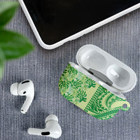 Lime Green Hibiscus Monstera Seamless Kakau Hawaii AirPods Case