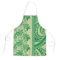 Lime Green Hibiscus Monstera Seamless Kakau Hawaii Apron