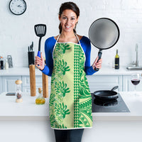 Lime Green Hibiscus Monstera Seamless Kakau Hawaii Apron