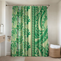 Lime Green Hibiscus Monstera Seamless Kakau Hawaii Bathroom Set