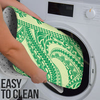 Lime Green Hibiscus Monstera Seamless Kakau Hawaii Bathroom Set