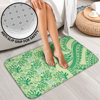 Lime Green Hibiscus Monstera Seamless Kakau Hawaii Bathroom Set