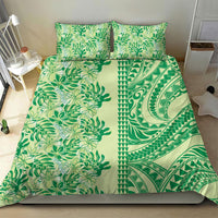 Lime Green Hibiscus Monstera Seamless Kakau Hawaii Bedding Set LT14 - Polynesian Pride