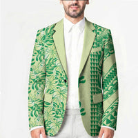 Lime Green Hibiscus Monstera Seamless Kakau Hawaii Blazer LT14 - Polynesian Pride