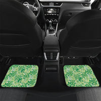 Lime Green Hibiscus Monstera Seamless Kakau Hawaii Car Mats