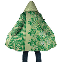 Lime Green Hibiscus Monstera Seamless Kakau Hawaii Cloak