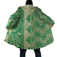 Lime Green Hibiscus Monstera Seamless Kakau Hawaii Cloak