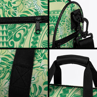 Lime Green Hibiscus Monstera Seamless Kakau Hawaii Duffle Bag