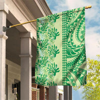 Lime Green Hibiscus Monstera Seamless Kakau Hawaii Garden Flag