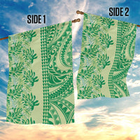 Lime Green Hibiscus Monstera Seamless Kakau Hawaii Garden Flag