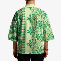 Lime Green Hibiscus Monstera Seamless Kakau Hawaii Kimono